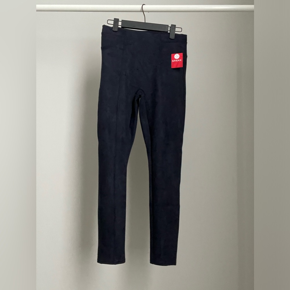 Spanx Faux Suede Leggings in Classic Navy